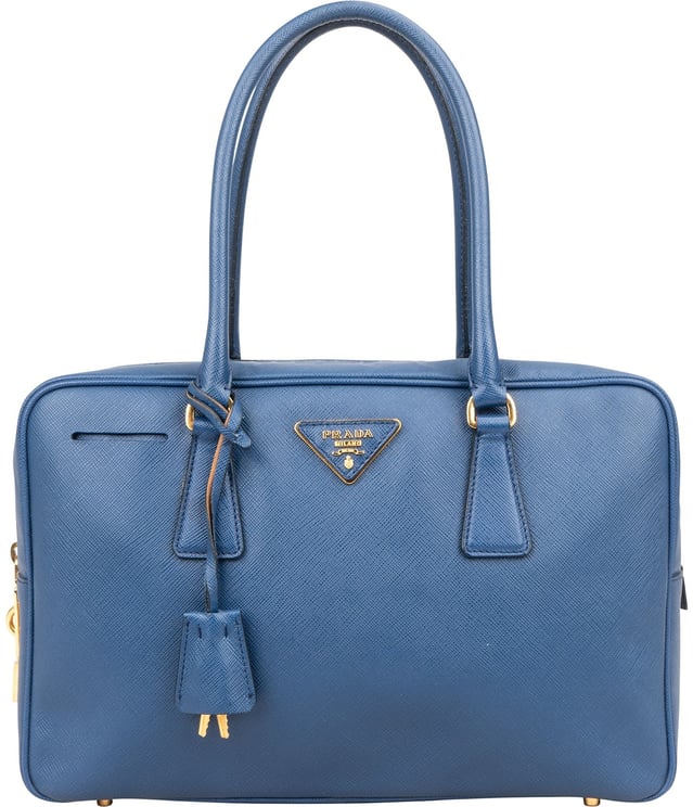 Prada Prada Saffiano Leather Bauletto Satchel Handbag