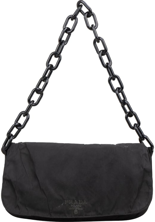 Prada Prada Nero Tessuto Plastic Chain Shoulder Bag