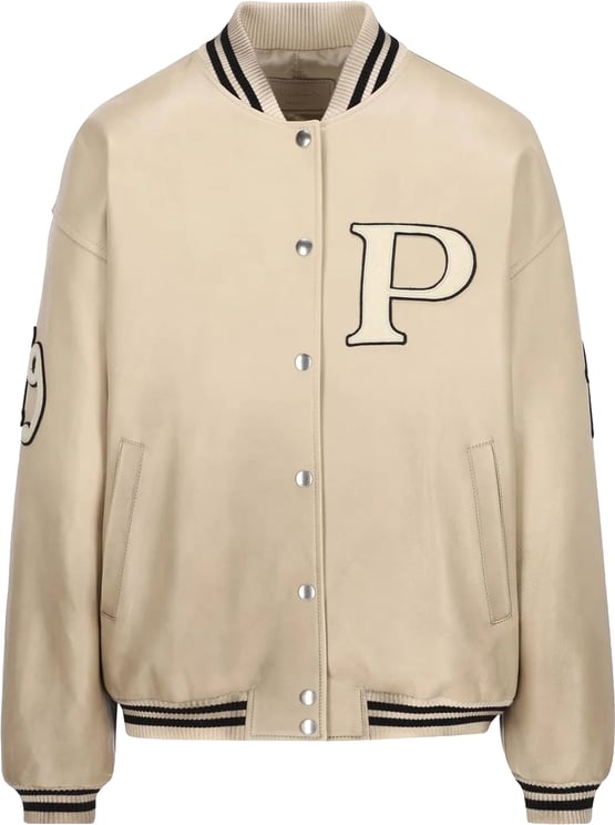 Prada Prada Padded Leather Varsity Jacket