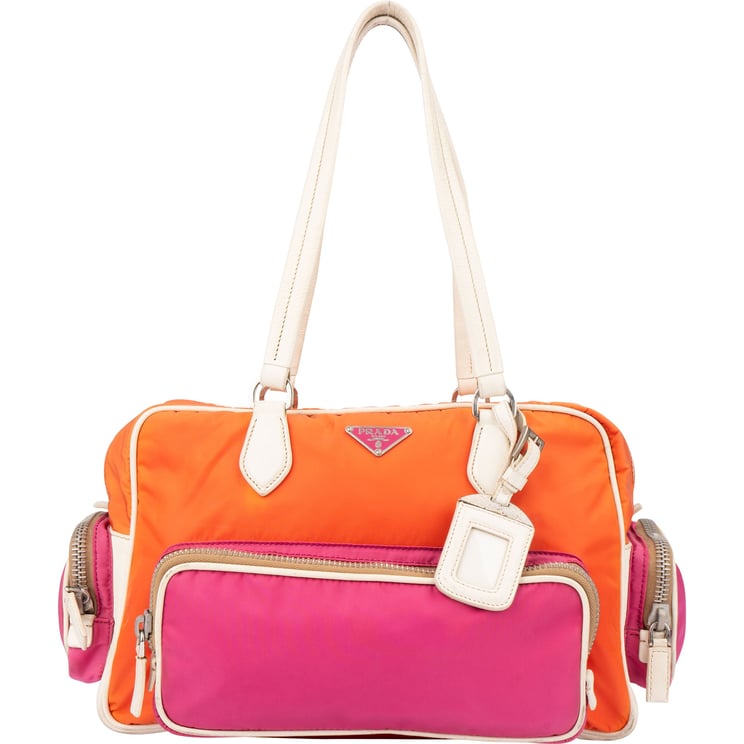 Prada Prada Tricolor Colorblock Nylon Handbag