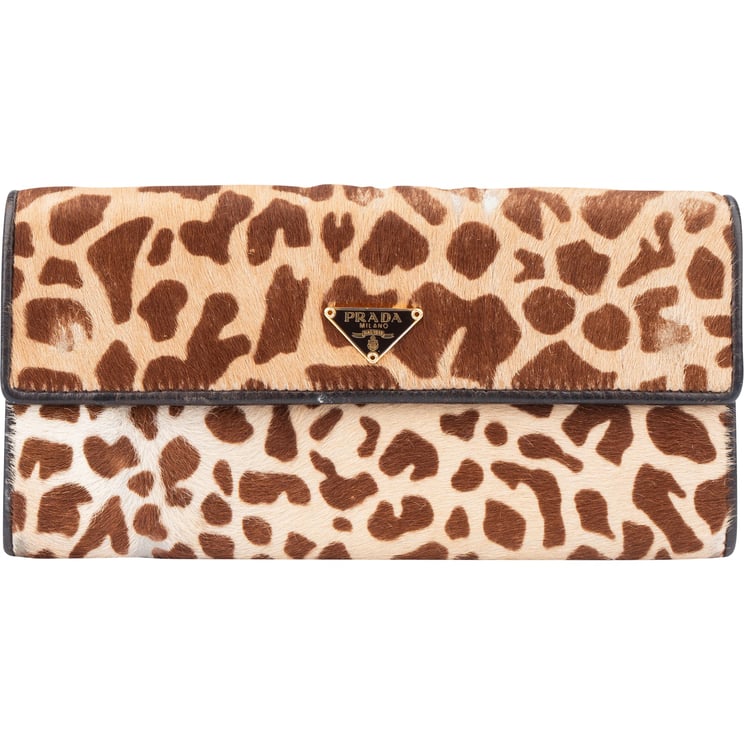 Prada Prada Hair Animal Print Safari Wallet