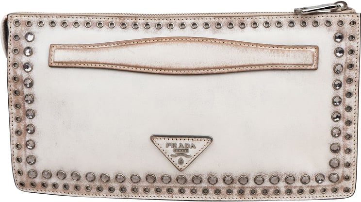 Prada Prada Crystal Leather Clutch Bag BP788H