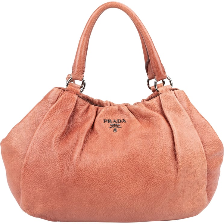 Prada Prada Vitello Daino Deerskin Gathered Tote Handbag