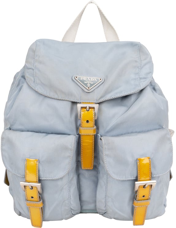 Prada Prada Blue Nylon Triangle Backpack