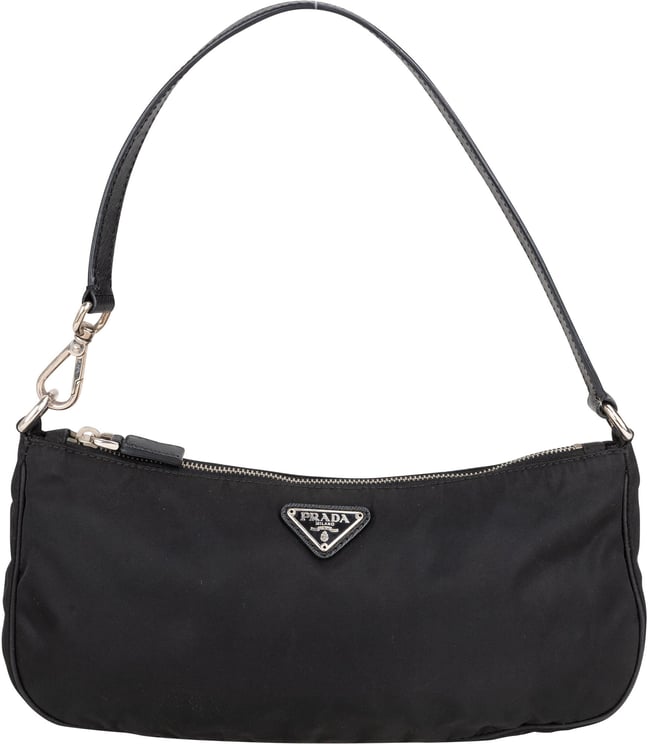 Prada Prada Black Nylon Triangle Shoulder Bag