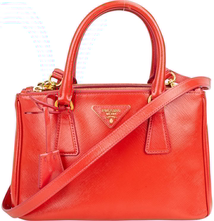 Prada Prada Patent Saffiano Leather Galleria Handbag