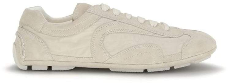 Prada Prada Beige Calf Leather Bos Taurus Sneakers