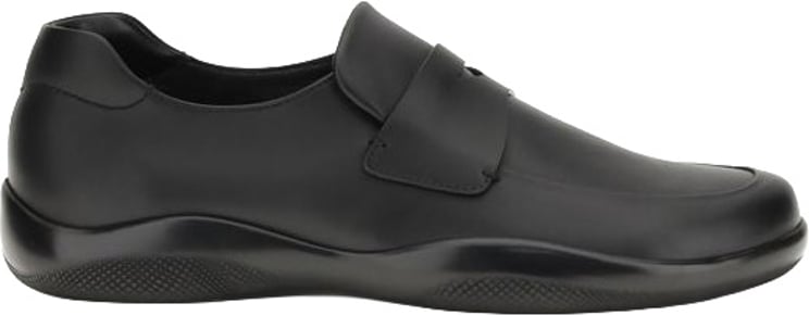 Prada Prada Black Calf Leather Bos Taurus Slip-On Loafers