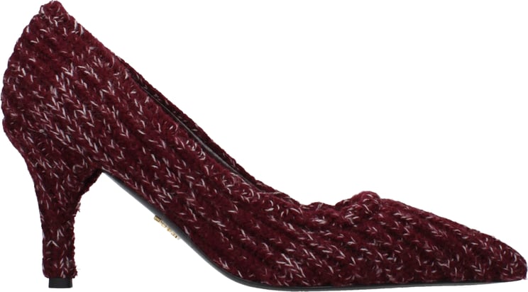 Prada Prada Red Fabric Mid Heel Pumps