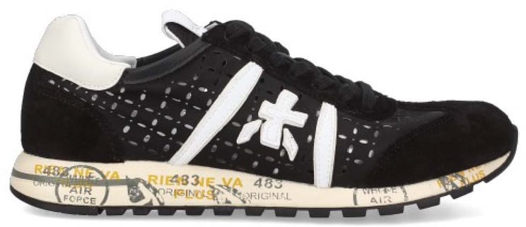 Premiata Baskets nylon noir spoiler logo cuir blanc Lucy Premiata Femme 7414 sneakers