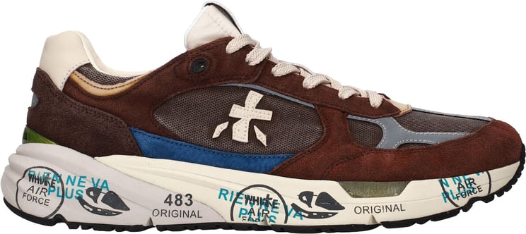 Premiata Baskets Mase toile suède choco cuir lavande Premiata Homme 8026