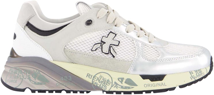 Premiata Dames Mased Sneaker Wit/Zilver
