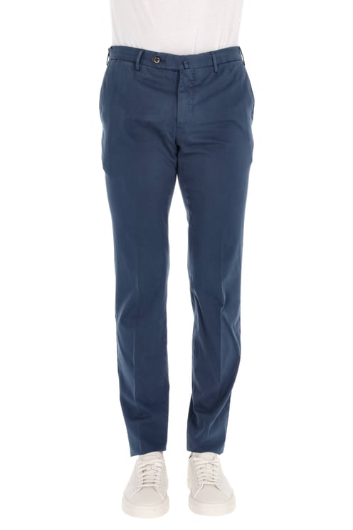PT Torino Super Slim Fit Cotton-Silk Trousers