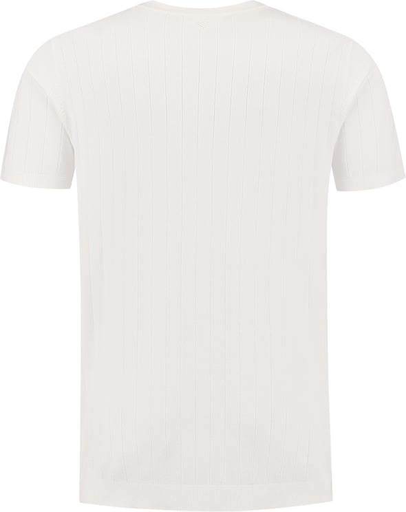 Pure Path Pure Path Vertical Striped Knitwear T-Shirt 25010804 Off white