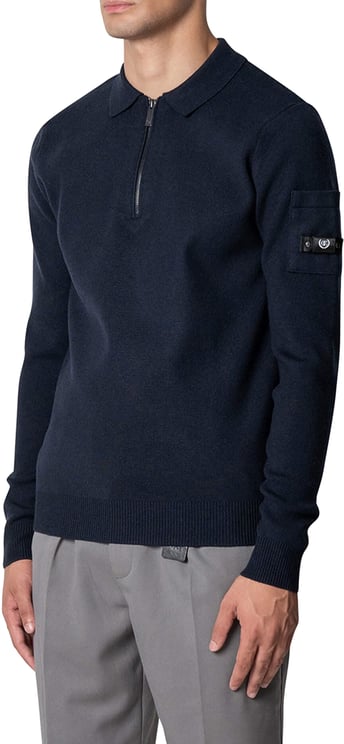 Quotrell Chief Knitted Polo | Navy