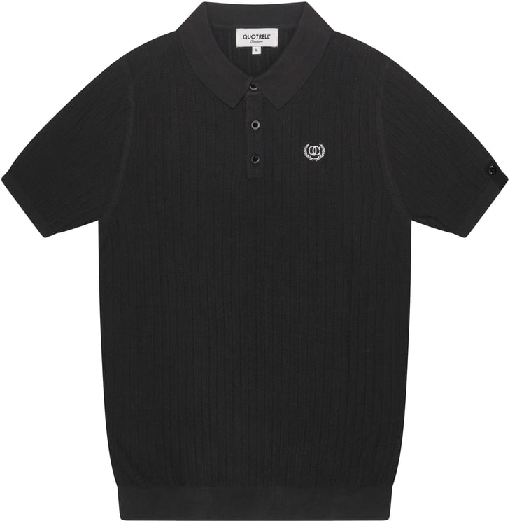 Quotrell Cairo Knitted Polo | Black/white