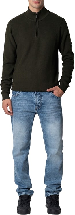 Quotrell D'azur Knitted Halfzip | Army
