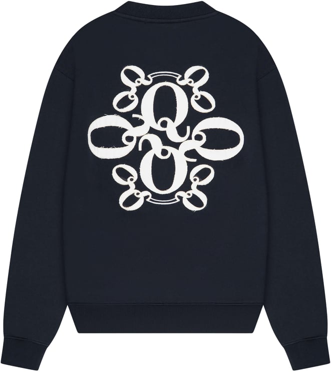 Quotrell Insignia Crewneck | Navy/white