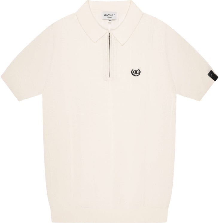 Quotrell Cruz Knitted Polo | Off White/black