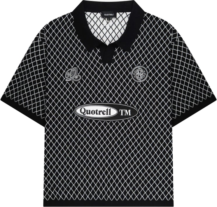 Quotrell Ramon Knitted Polo | Black/beige