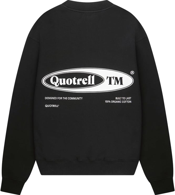 Quotrell Emblem Crewneck | Black/white