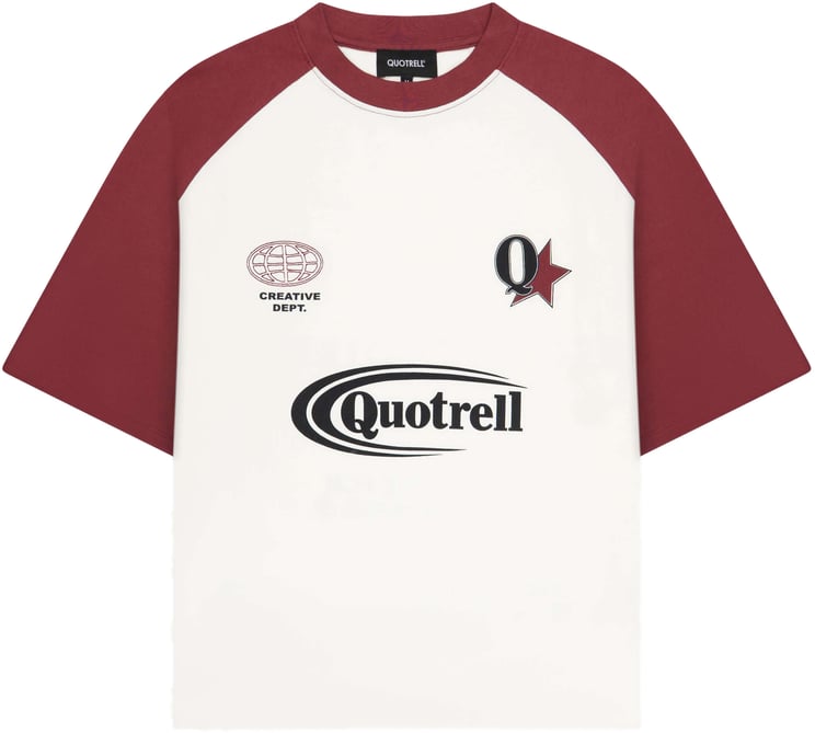 Quotrell Emilio Boxy Tee | Off White/red
