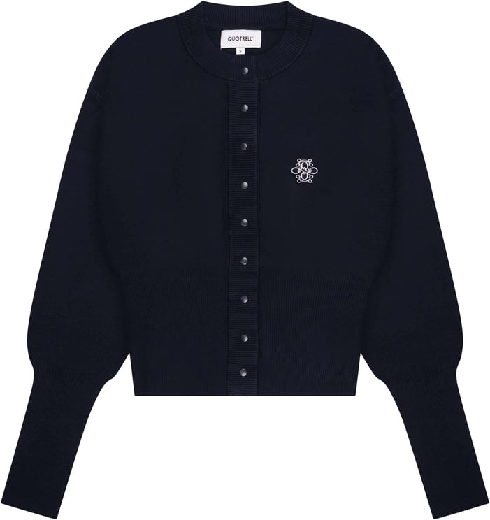 Quotrell Chloe Knitted Cardigan | Navy/white