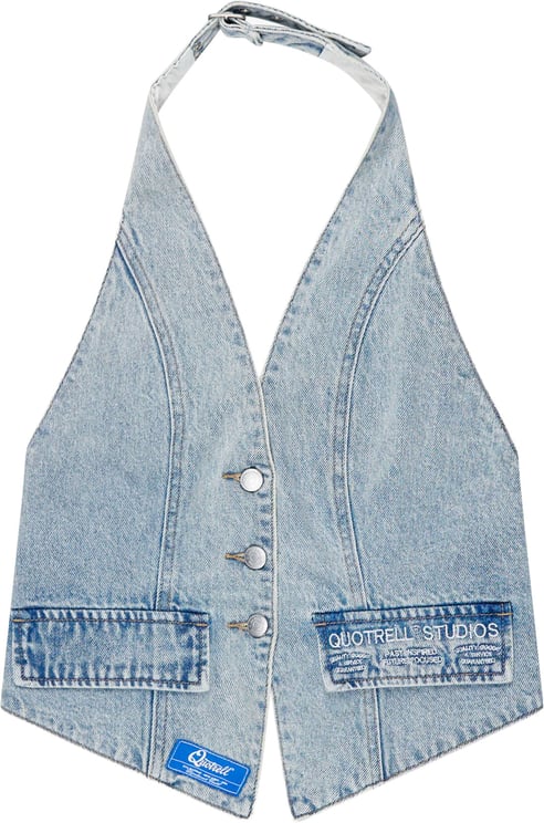 Quotrell Jax Denim Top | Light Blue