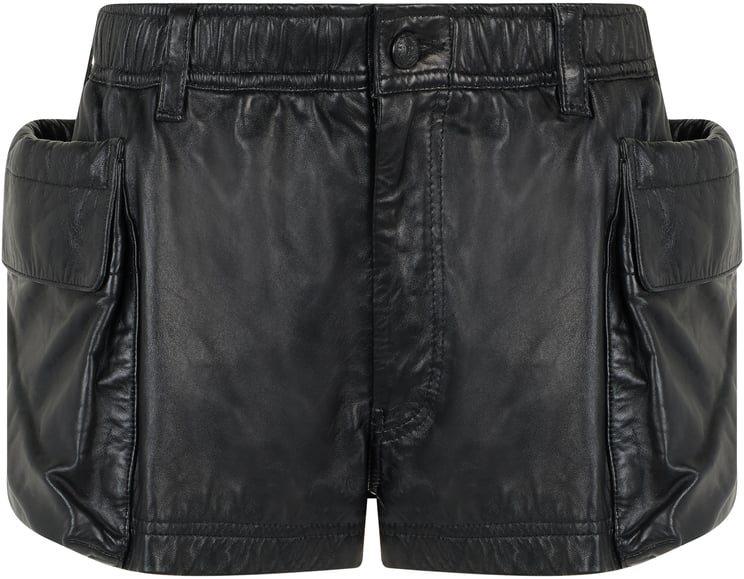 R13 Leather cargo shorts