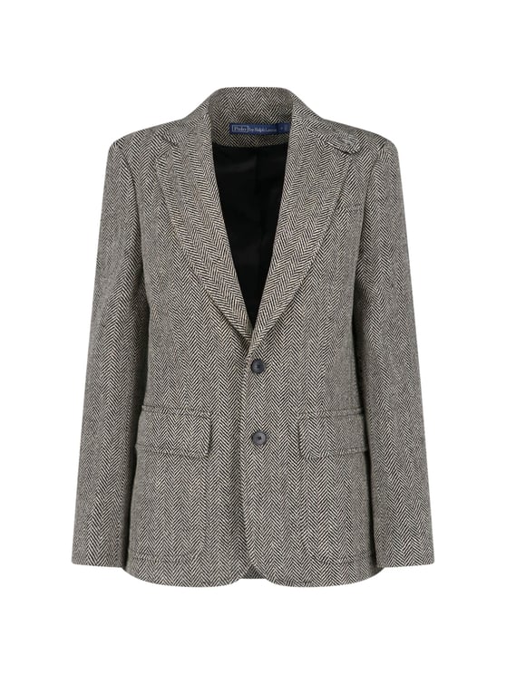 Ralph Lauren Tailored Herringbone Jacket with Notched Lapel