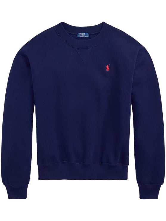 Ralph Lauren Relaxed Fit Crew Neck Sweater with Embroidered Logo