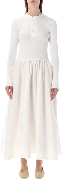 Ralph Lauren Long Dress Henley Top Nevis White