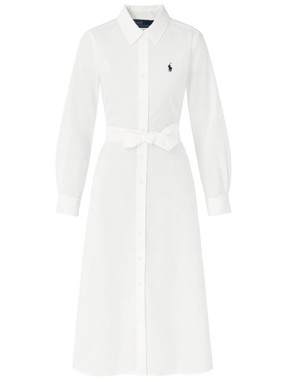 Ralph Lauren Neutrals Long Self-Tie Belt Day Dress