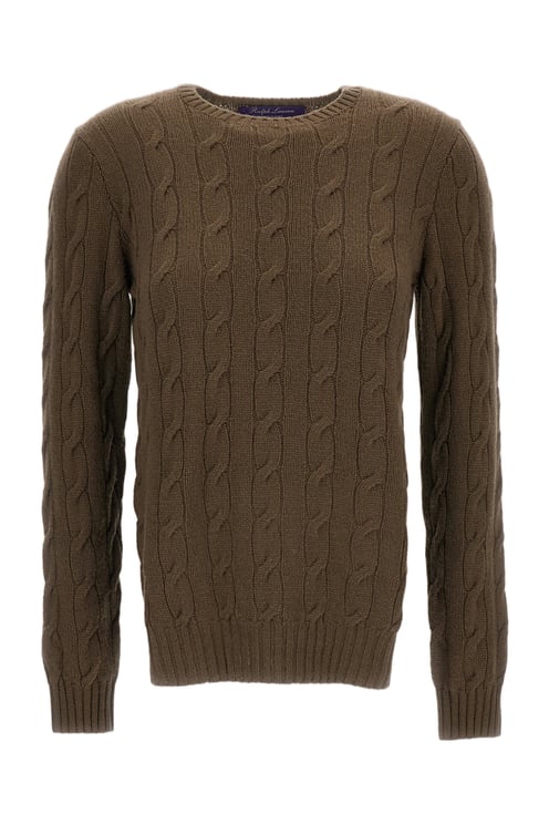 Ralph Lauren Cable-Knit Cashmere Pullover With Ribbed Finishing