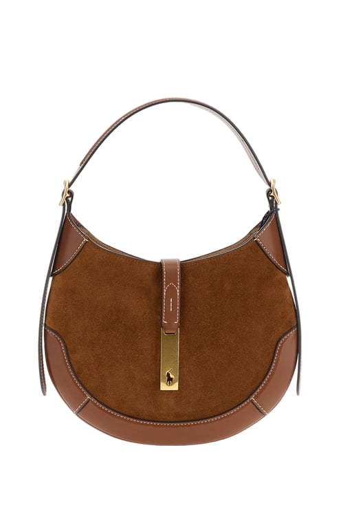 Ralph Lauren Brown Polo ID Suede Bag