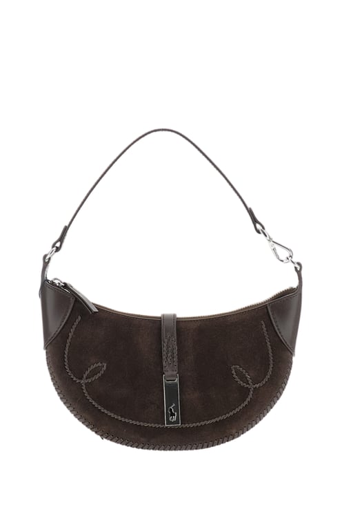 Ralph Lauren Dark Brown Polo Id Western Leather Shoulder Bag