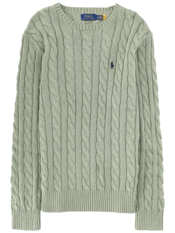 Ralph Lauren White Textured Cable Knit Cotton Sweater