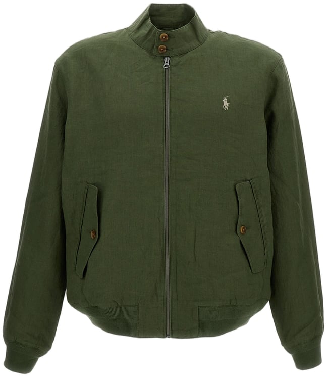 Ralph Lauren Green Linen Short Jacket with Ribbed Cuffs