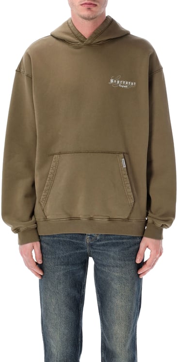 Represent Legacy Overprint Hoodie Aged Khaki