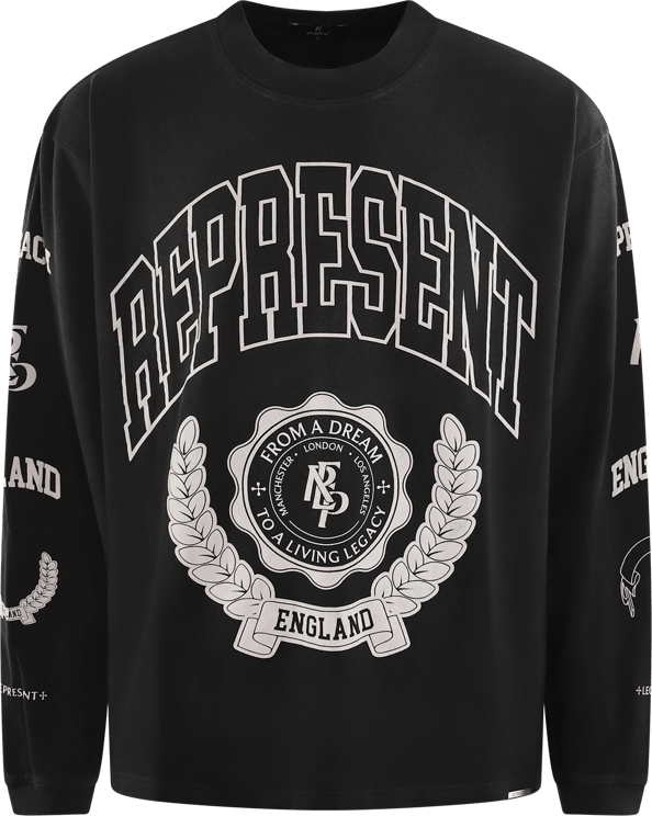 Represent Heren Legacy Crest Long Sleeve T-Shi