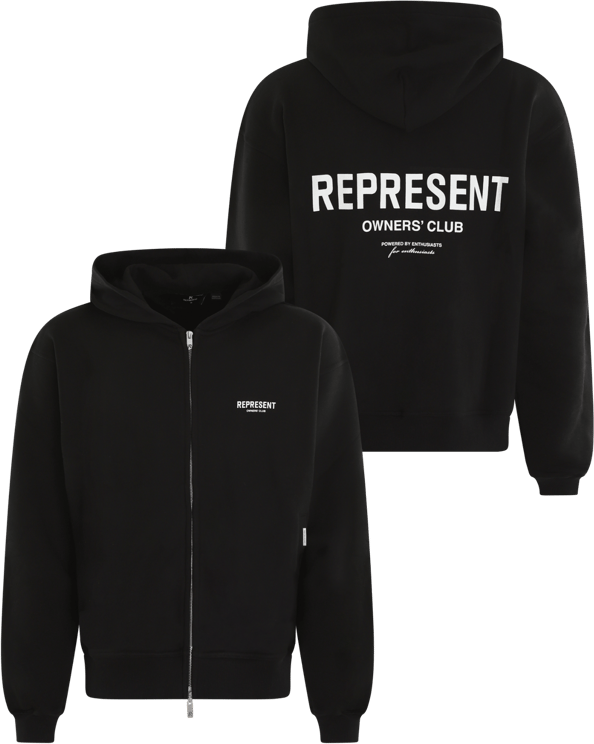 Represent Heren Owners Club Zip Hoodie Zwart