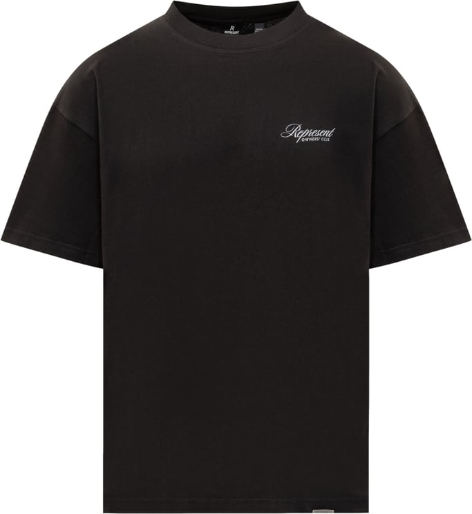 Represent Represent T-Shirt Nera con Logo Ricamato