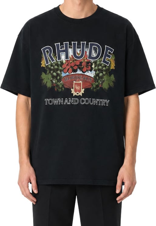 Rhude TOWN AND COUNTRY TEE VTG BLACK OS