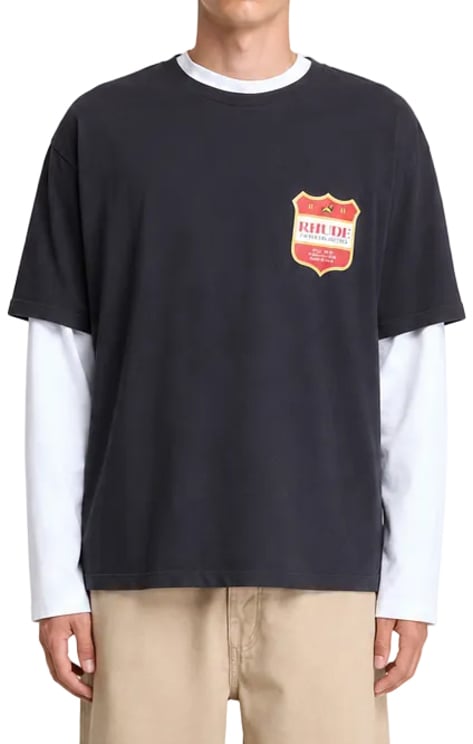 Rhude FILTARO CREST TEE VINTAGE BLACK / RED / YELLOW