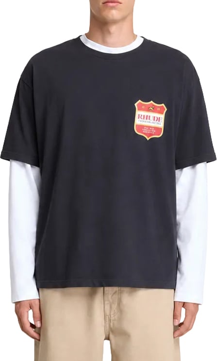 Rhude FILTARO CREST TEE VINTAGE BLACK / RED / YELLOW