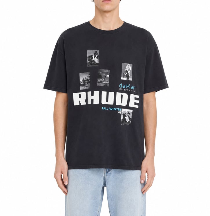Rhude WINTER 91 RALLYE TEE VINTAGE BLACK / WHITE / BLUE