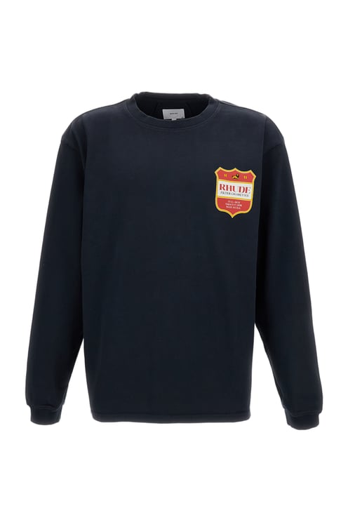 Rhude Black Filtaro Crest Washed Cotton Shirt