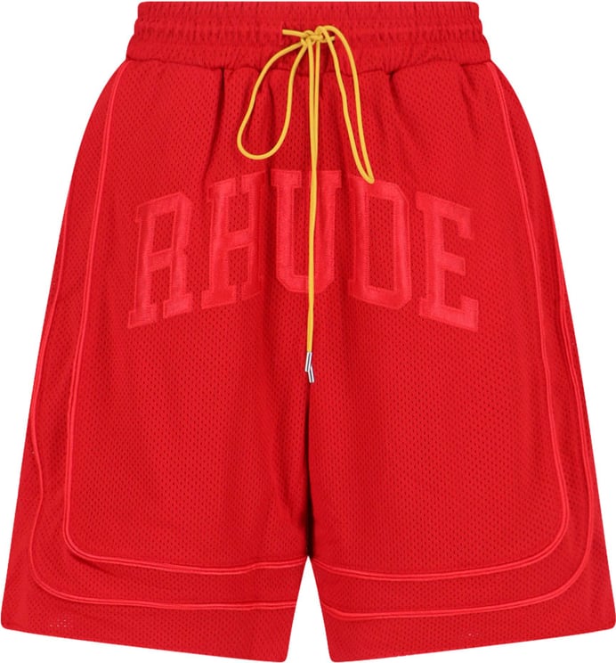 Rhude Red Straight-Leg Shorts With Classic Waistband