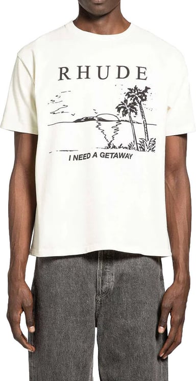Rhude I NEED A GETAWAY TEE VINTAGE WHITE/BLACK OS