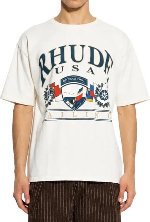 Rhude USA SAILING ICON TEE VINTAGE WHITE/BLACK OS
